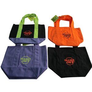Trader Joes Trick Or Treat Halloween Fall Canvas Tote Bag Four New Limited Editi